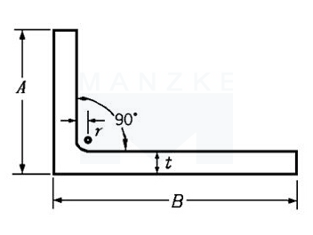 Winkelprofil Stahl S235JR - ungleichschenklig, rundkantig